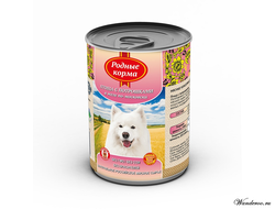 "Родные корма" консервы для собак "Птица с  в желе по-московски" 410 гр.