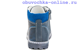 Ботинки Котофей 352094-22 синий, натуральная кожа, кожподклад, размеры:25;27;28;29