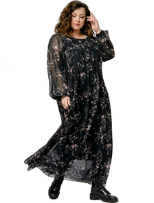 Длинное выходное платье больших размеров арт. 2422414  &quot;Клеопатра&quot; (цвет черный) Размеры 50-78