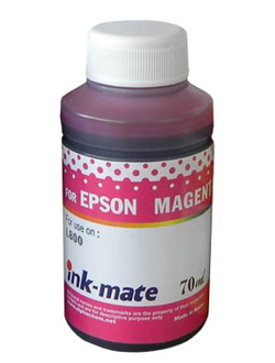 Чернила Ink-Mate красные Magenta для принтеров Epson L100, L110, L120, L200, L210, L300, L350, L355, L550, L555, L800, L805, L1300, L1800, ET-4550, ET-4500, ET-2550, ET-2500 водорастворимые 70 мл