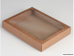 Коробка картонная с окном 26 x 21 x 4 см Бурый