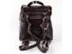 Кожаный женский рюкзак тёмно-коричневый