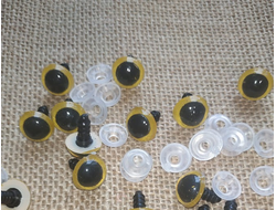 Глазки винтовые, диаметр 14 мм, цвет желтый, цена за 1 пару