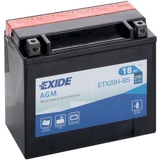 Аккумулятор EXIDE ETX20H-BS  (YUAM62RBH, YTX20H, ETX20HBS, YTX20H-BS) (0745-406, 0645-779, 0645-480, 0745-047,0645-170, 0745-423)