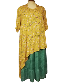 Легкая и женственная юбка из хлопковой  ткани (цвет зеленый)арт. 5163  Размеры 58-84
