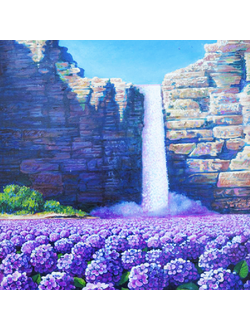 Алмазная картина (мозаика) &quot;Лиловый водопад&quot; Ernesto Arrisueno 30*30/40*40 см