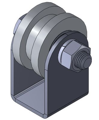 Ролик металл под трубу 10х10 (профиль.) на платформе. Артикул Р3510