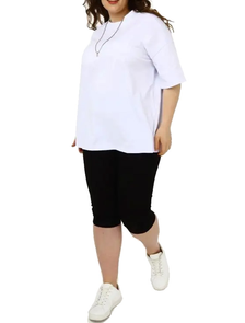Женская свободная футболка БОЛЬШОГО размера Арт. 14395-3142 (цвет белый) Размеры 54-80