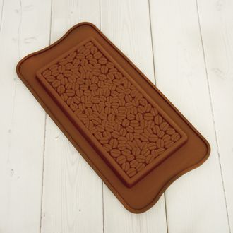 Форма силиконовая для шоколада &quot;Плитка кофейные зерна&quot; 8*16 см