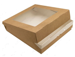 Коробка для печенья с окном ECO TABOX 1555, 20*20* высота 5,5 см