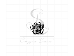Штамп для скрапбукинга цветок розы контурный