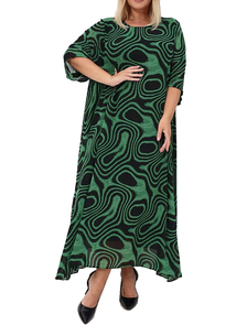 Нарядное женское платье из шифона Арт. 17326-5035 (Цвет темно-зеленый) Размеры 62-76