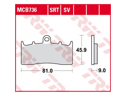 Тормозные колодки передние TRW MCB736 для BMW (Organic Allround)