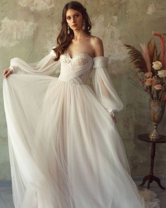 Свадебное платье с пышными рукавами "Espana" прокат Уфа