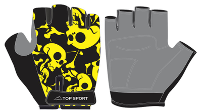 Перчатки велосипедные TOP SPORT детские 8843 black-yellow