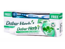 Зубная паста с защитой полости рта Dabur Herb'l Basil, 150 гр