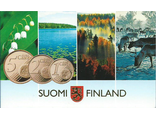 Набор монет 1,2 и 5 центов. Финляндия, 2007 год