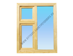 Деревянное окно 1000х800 мм открывающееся с форточкой