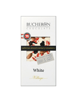Бельгийский шоколад Bucheron белый с миндалем, клюквой и клубникой