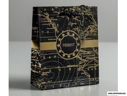 Пакет подарочный «Gold present» 12 x 15 x 5,5 см