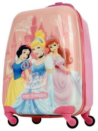 Детский чемодан на 4 колесах Принцессы Дисней / Disney Princess pink (Три 3 принцессы) - 7