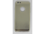 Защитная крышка силиконовая iPhone 6/6S, перфорация, с вырезом под логотип серебристая