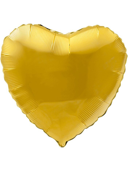 Шар фольгированный с гелием "Сердце золото" 45см