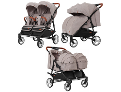 Коляска 2в1 для двойни Carrello Connect Cotton Beige