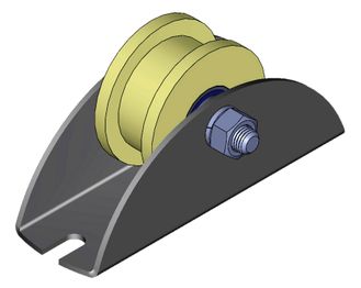 Ролик для ворот КАПРОЛОН d 70mm под пр.ТРУБУ 20Х20 на ПЛАТФОРМЕ. Артикул Р2706Б