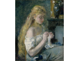 Девушка, вяжущая крючком, по мотивам картины П. О. Ренуара (алмазная мозаика) mz-ml-my avmn