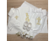 Теплый набор для Крещения девочки "Классический" 100% хлопок фланель, размеры от рождения до 4-х лет: длинная рубашечка, чепчик с оборкой, махровое полотенце 100х100см  с вышитым капюшоном и кружевом; цвет крестиков на выбор; можно вышить любое имя