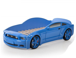 кровать-машина Мустанг 3D синий