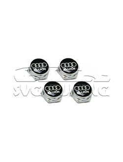 Декоративные болты для крепления номерных знаков с логотипом Audi Black Style