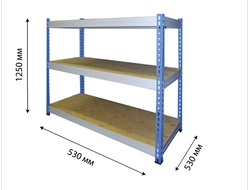 Стеллаж 530х530 мм трехполочный для АКБ