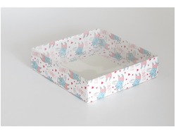 Коробка на 1 печенье с прозрачной крышкой, 11,5*11,5*3 см, купидон