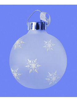 Гирлянда "Шарик", матовое белое стекло, со снежинками, светодиод RGB, на батарейках