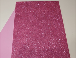 Глиттерный фоамиран, цвет розовый, 20*30 см, толщина 2 мм