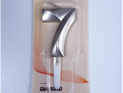 Свеча в торт «Грань», цифра "7", Золото