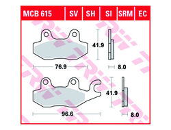 Тормозные колодки TRW MCB615 для Honda // Kawasaki // Triumph // Yamaha (Organic Allround)