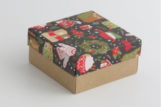 Коробка подарочная ВЫСОКАЯ 4П-В БЕЗ ОКНА (15*15 высота 7 см), Рождество