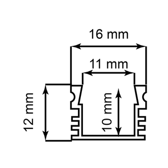 Профиль SP262 (PAL 1612, комплект, 2м, с экраном, клипсами, заглушками)