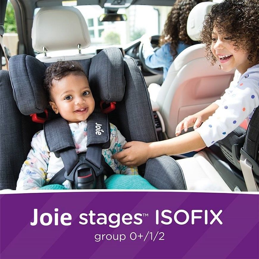  Joie Stages isofix стандарт i-Size ECE R129 — автокресло, объединяющее три возрастные группы 0+/1/2