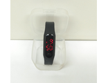 Часы наручные электронные силиконовый браслет, черные (гарантия 14 дней)