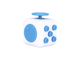 Fidget Cube Round White+Blue