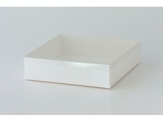 Коробка подарочная с ПРОЗРАЧНОЙ КРЫШКОЙ, 20*20 высота 5 см, Белая