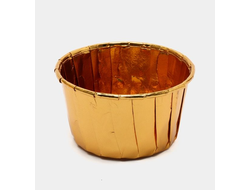 Форма бумажная МАФФИН Золото (закрученный край) d 50*40 мм, 10 штук