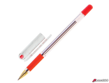 Ручка шариковая масляная с грипом MUNHWA «MC Gold», КРАСНАЯ, корпус прозрачный, узел 0,5 мм, линия письма 0,3 мм, BMC-03. 142779