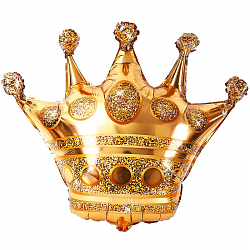 Шар (36&#039;&#039;/91 см) Фигура, Корона, Золото, 1 шт.