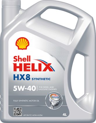 Моторное масло Shell Helix HX8 Synthetic 5W40 синтетическое 4 л.