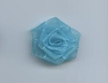 Капроновая роза светло-голубая, 3*3 см.